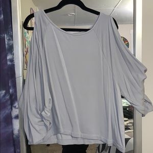 Super soft grey blouse. “Cold shoulder” style